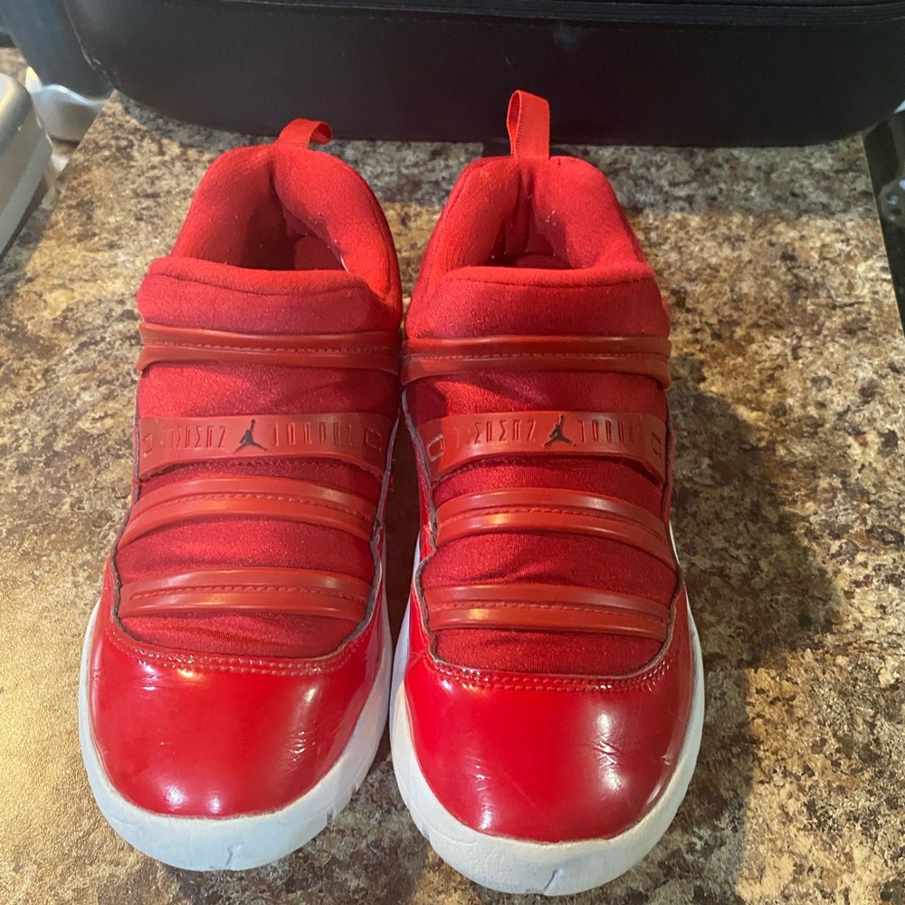 Boys red Jordan slip on